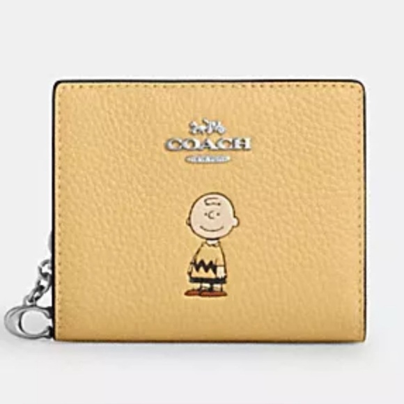 NWT Coach x Peanuts Snap Wallet featuring Charlie Brown - Picture 1 of 9